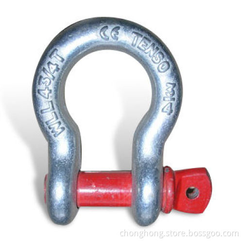 Shackle with Red Pin, Made of Hot-dipped Galvanized Forged Material